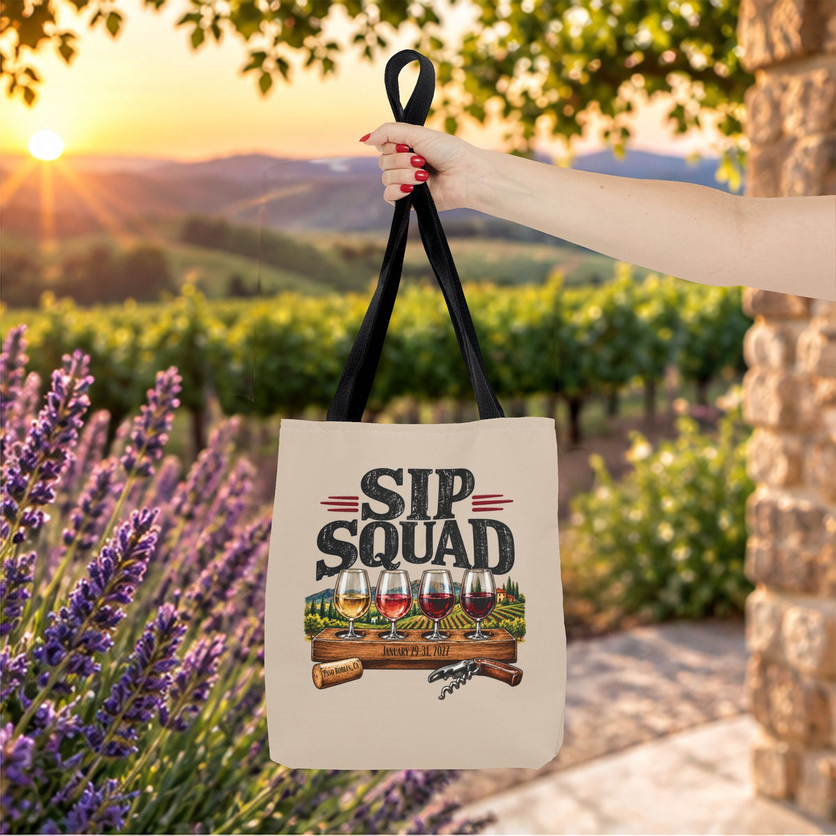 Sip Squad (Mens) Personalized Tote Bag