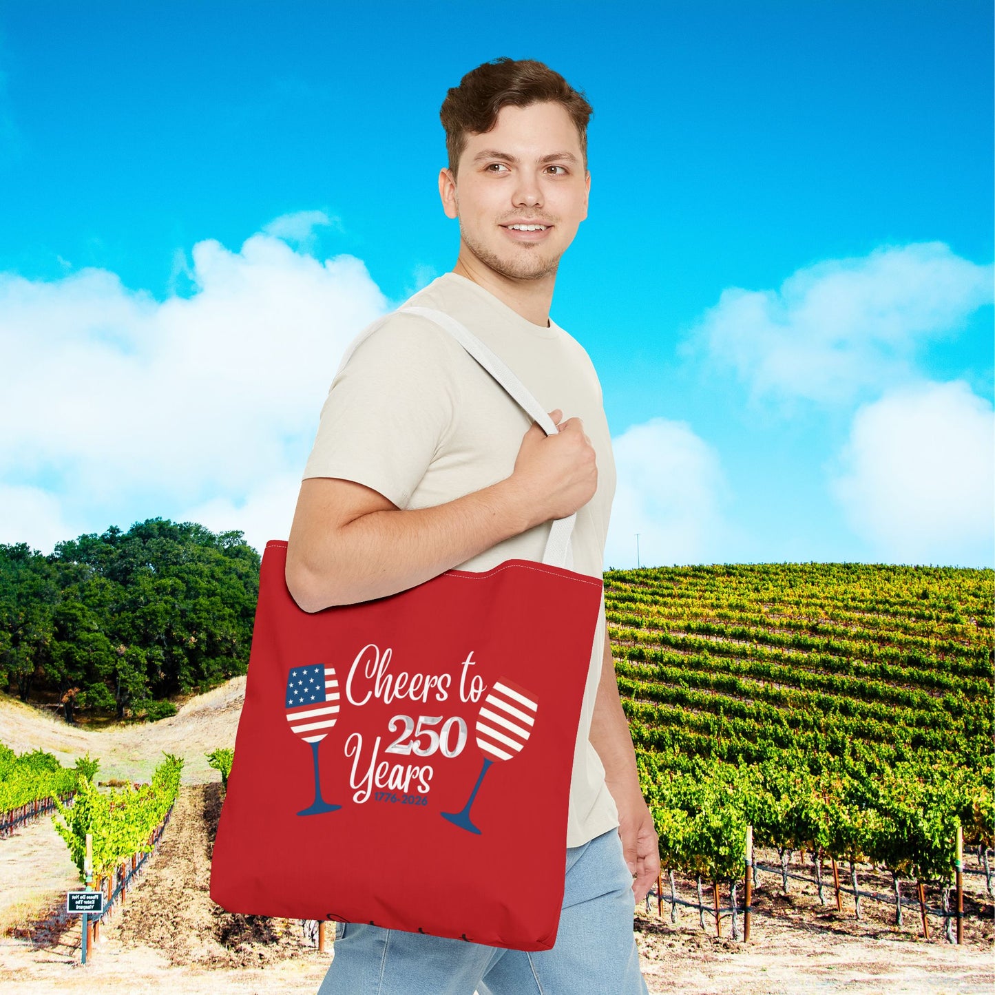 Cheers to 250 Years Independence Day Personalized Tote Bag
