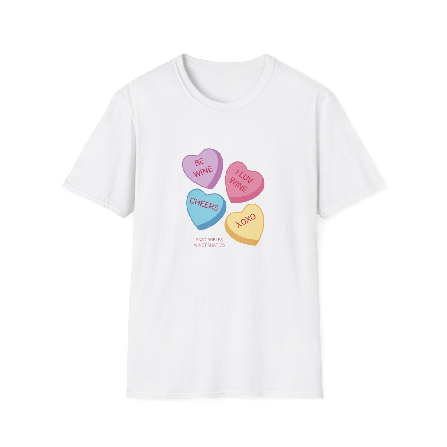 Wine Conversation Hearts Unisex Softstyle T-Shirt