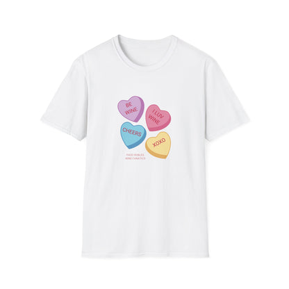 Wine Conversation Hearts Unisex Softstyle T-Shirt
