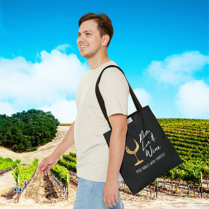 Peace Love Wine Tote Bag