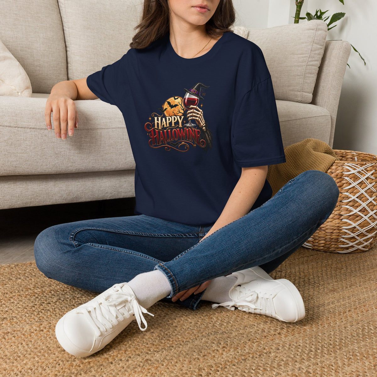 Let's Happy Hallowine Crewneck T-Shirt