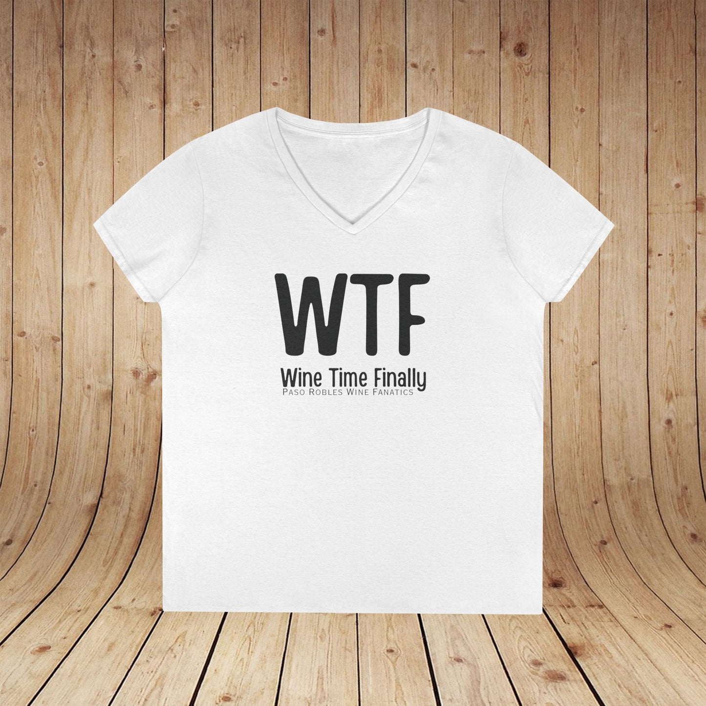 WTF Wine Tasting Finally Ladies V-Neck  Tee
