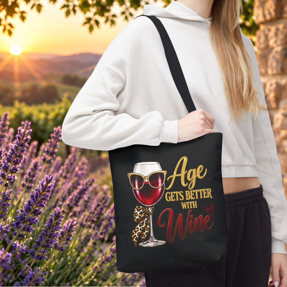 Age Gets Better With Wine Ladie’s Personalized Tote Bag