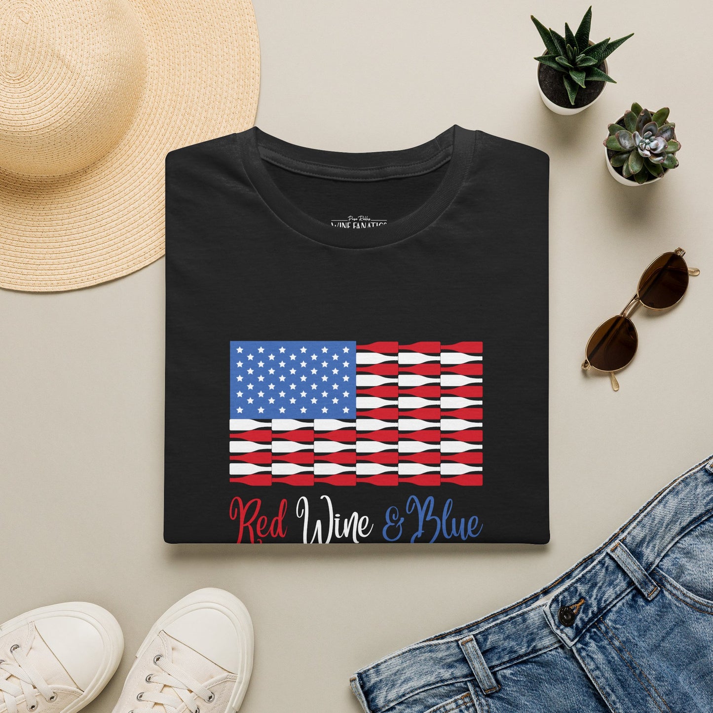 Red Wine & Blue Independence Day Unisex Softstyle T-Shirt