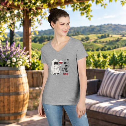 One Sheet To The Wine Ladies V-Neck Tee