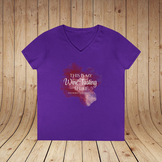 This Is My Wine Tasting Shirt Ladies V-Neck Tee