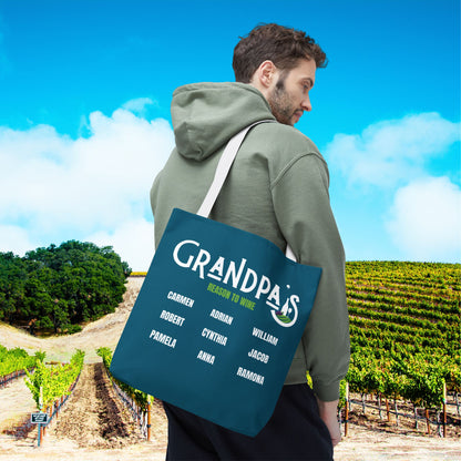 Grandpa's Reason To Wine Personalized Tote Bag