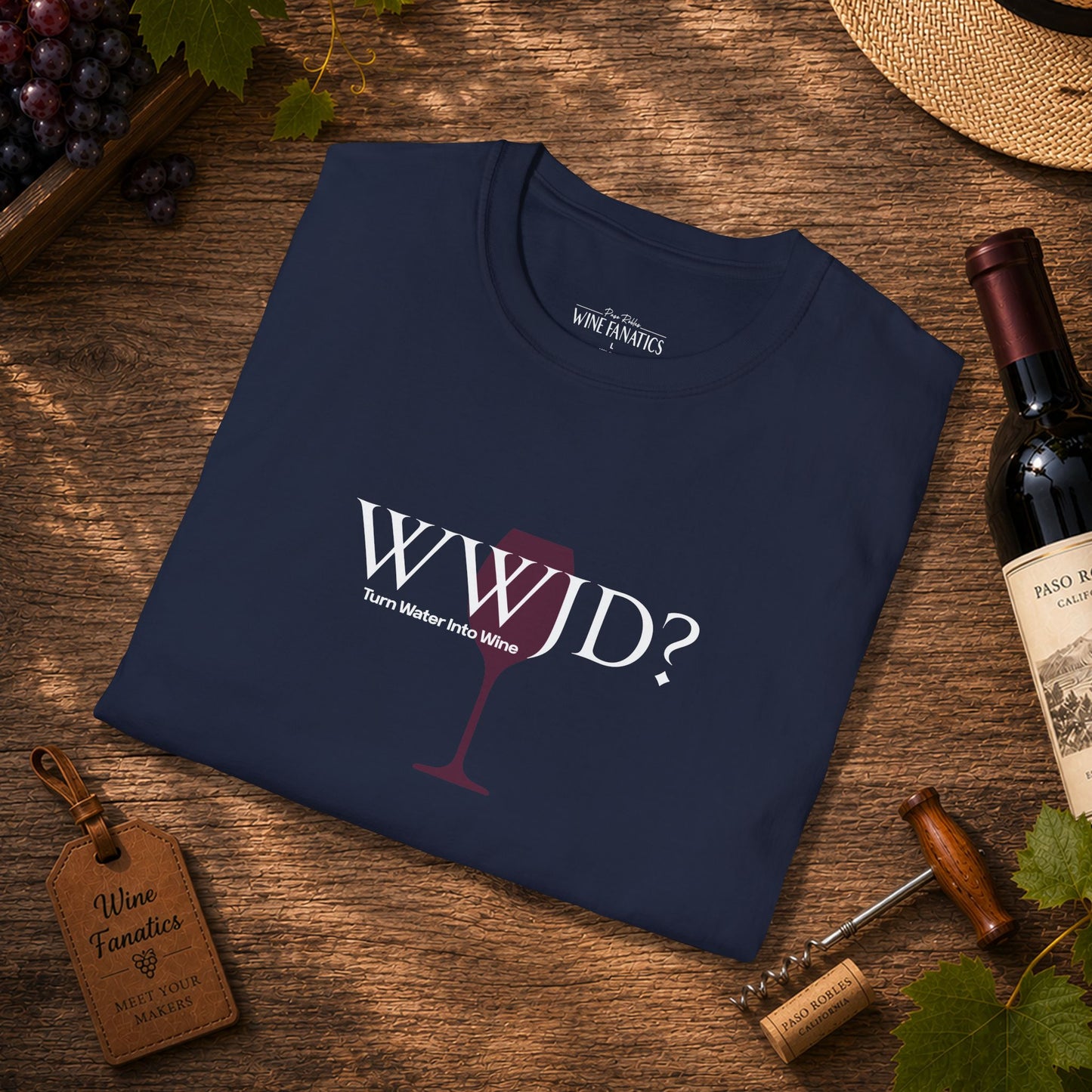 WWJD? Turn Water Into Wine Crewneck Tee