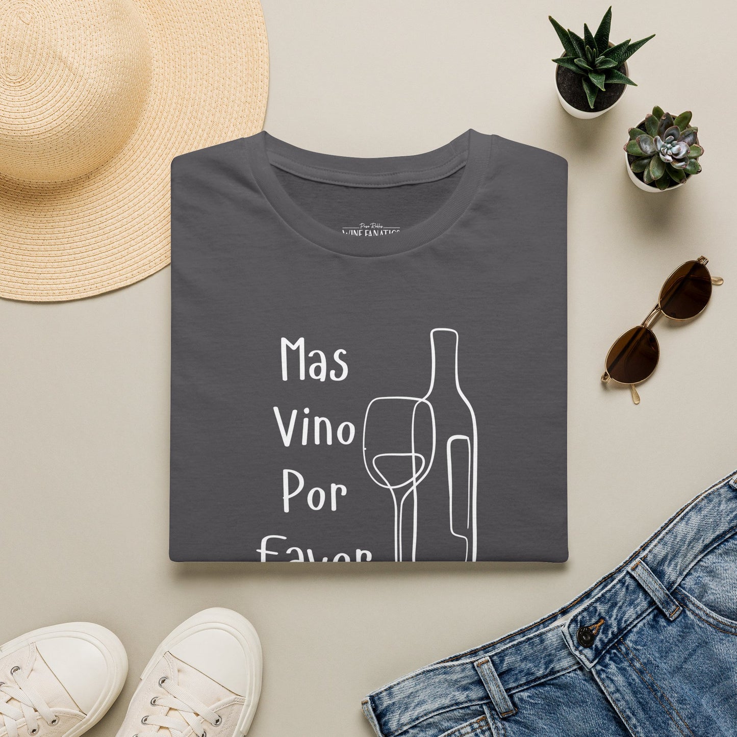 Mas Vino Por Favor Crewneck Tee