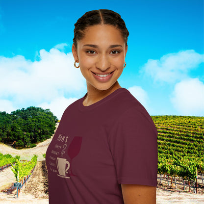 Mom's sanity brought to you by Coffee & Wine Personalized Tee