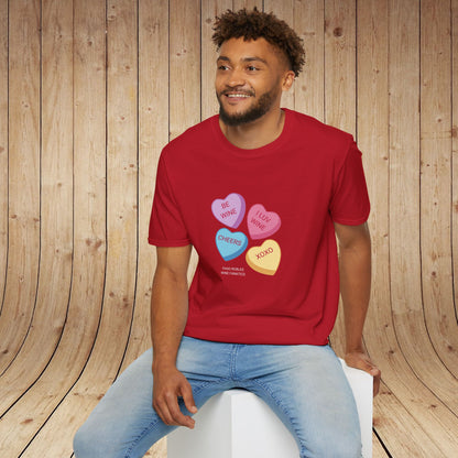 Wine Conversation Hearts Unisex Softstyle T-Shirt