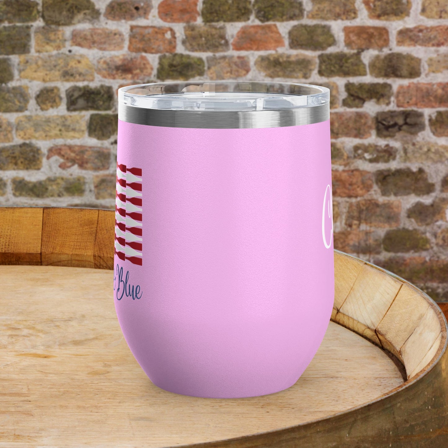 Red Wine & Blue Independence Day Personalized 12oz Wine Tumbler
