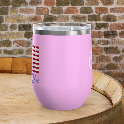 Red Wine & Blue Independence Day Personalized 12oz Wine Tumbler