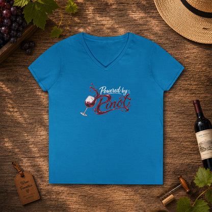 Powered By Pinot Ladies V-Neck T-Shirt