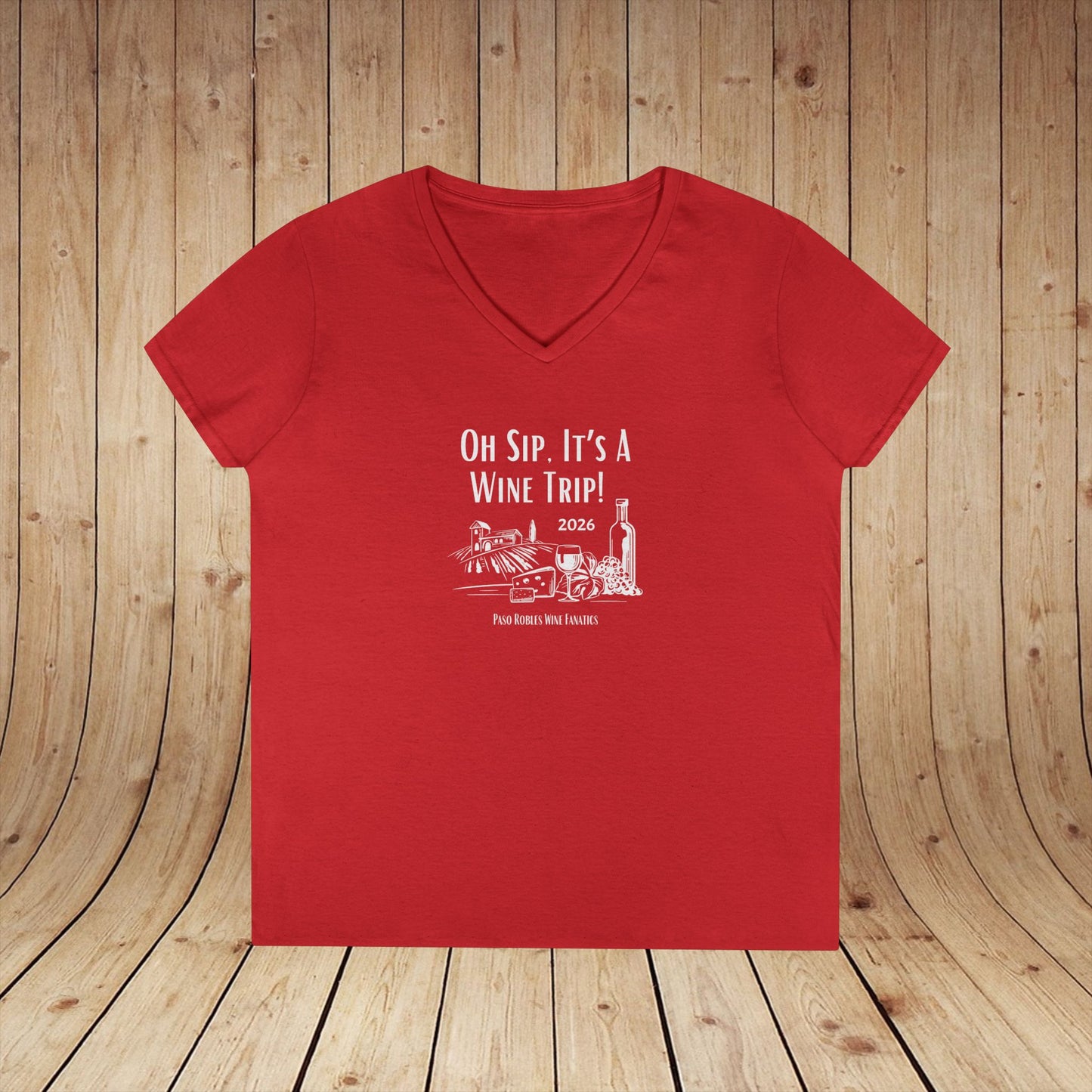 Oh Sip It's A Wine Trip Ladies V-Neck  Tee
