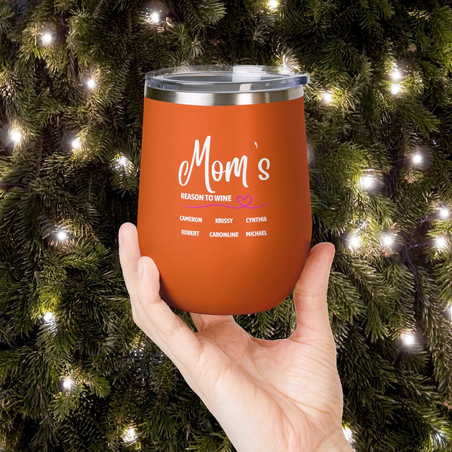 Mom's Reason To Wine Personalized 12oz Wine Tumbler
