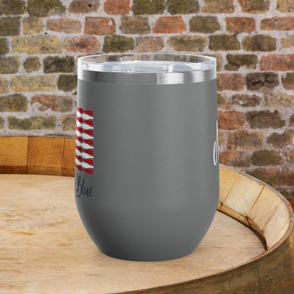 Red Wine & Blue Independence Day Personalized 12oz Wine Tumbler