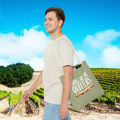 Corks Are For Quitters Personalized Tote Bag