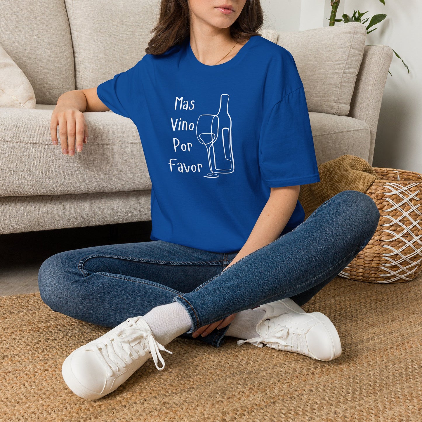 Mas Vino Por Favor Crewneck Tee