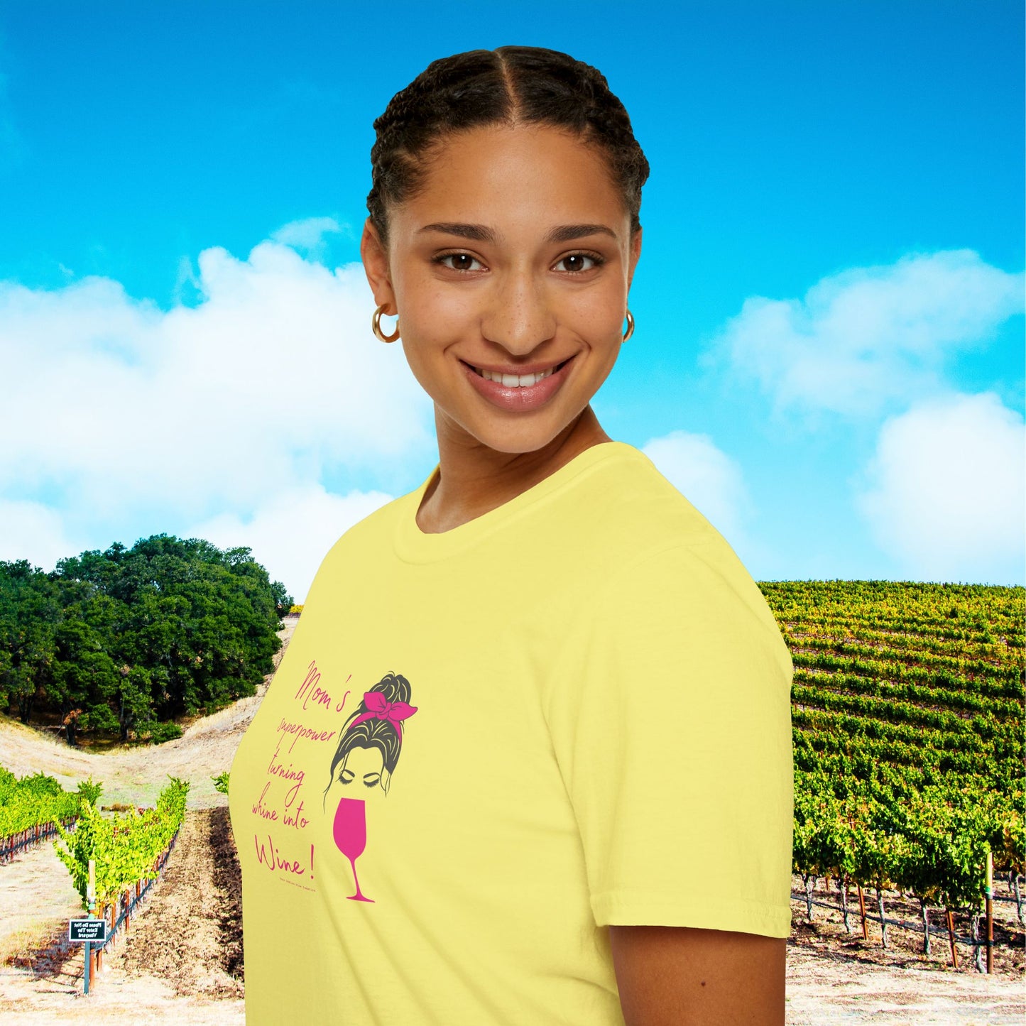 Mom's superpower, turning whine into Wine! Tee