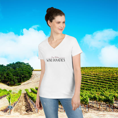 Paso Robles Wine Fanatics Logo Ladies V-Neck Tee
