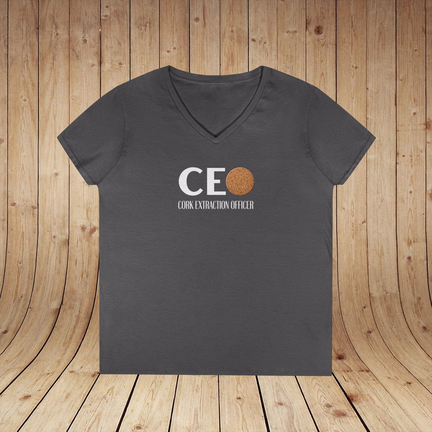 CEO Cork Extraction Officer Ladies V-Neck Tee