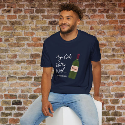 Age Gets Better With Wine Crewneck T-Shirt