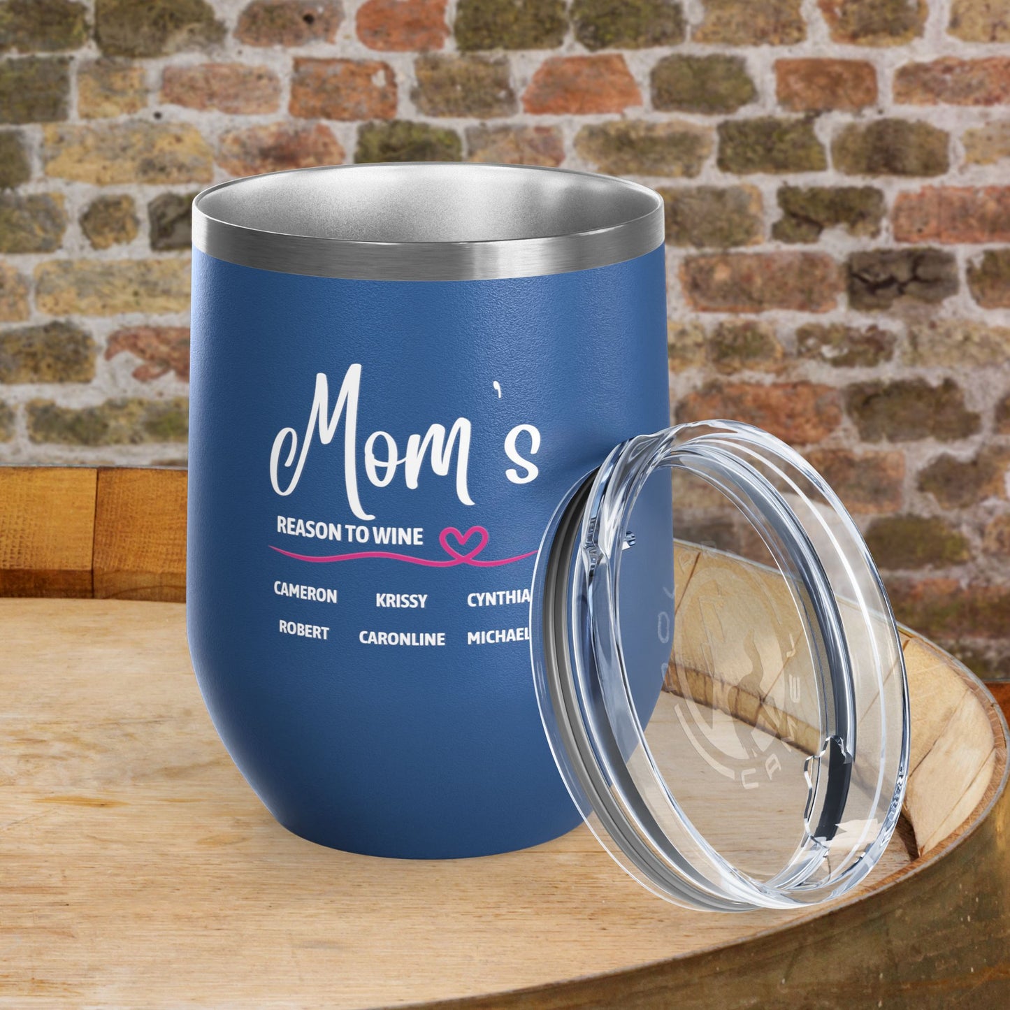 Mom's Reason To Wine Personalized 12oz Wine Tumbler