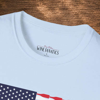 Red Wine & Blue Independence Day Unisex Softstyle T-Shirt