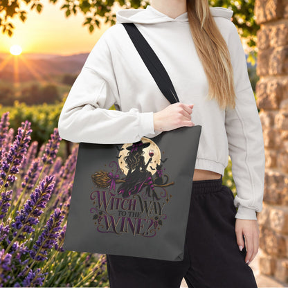 Witch Way To The Wine Personalized Tote Bag