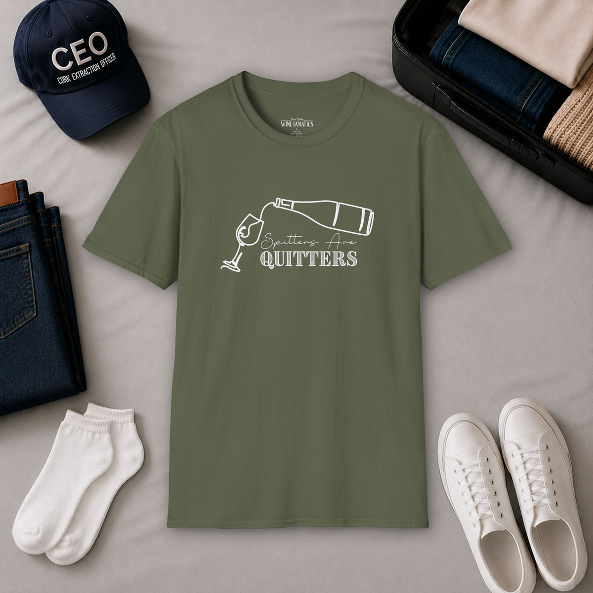 Spitters Are Quitters (wine) Crewneck Tee