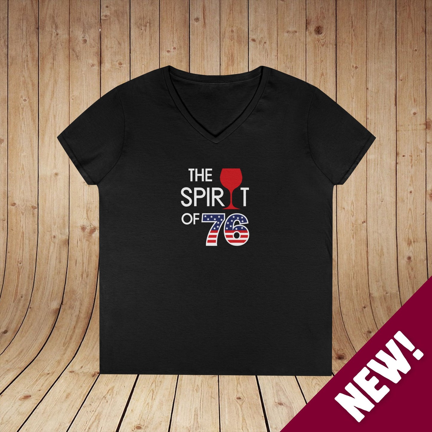 The Spirit of 76 Independence Day Ladies V-Neck Tee