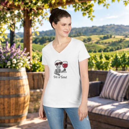 Trick or Tannat Ladies V-Neck  Tee