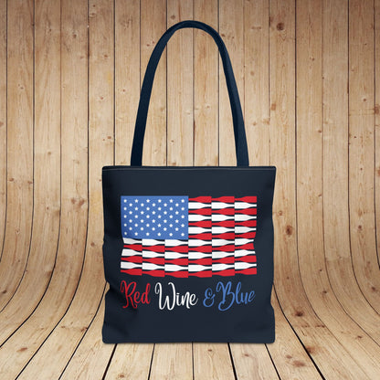 Red Wine & Blue Independence Day Personalized Tote Bag