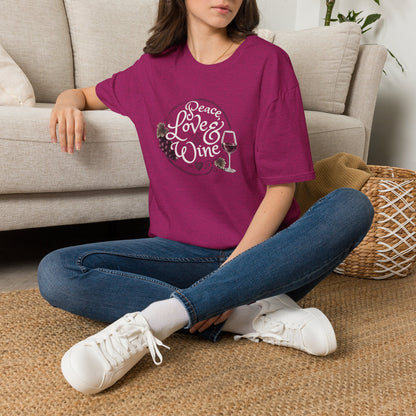 Peace, Love & Wine Crewneck Tee