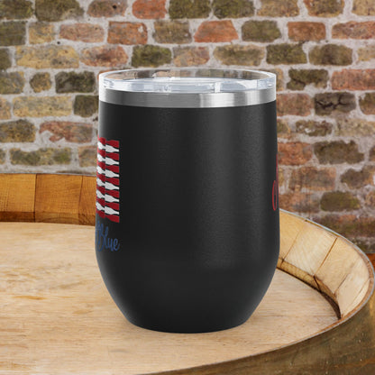Red Wine & Blue Independence Day Personalized 12oz Wine Tumbler