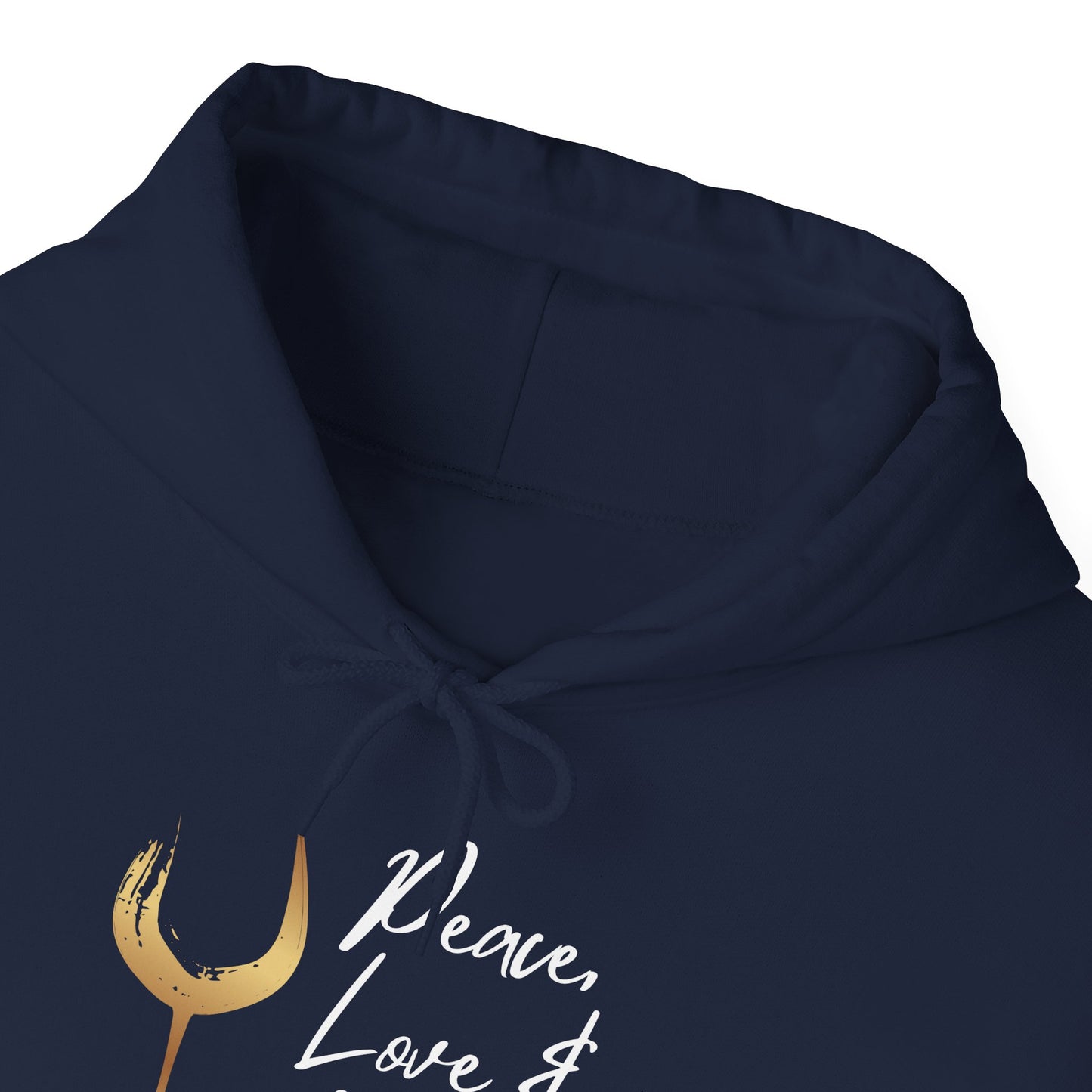 Peace, Love & Wine Gold Glass Hoodie