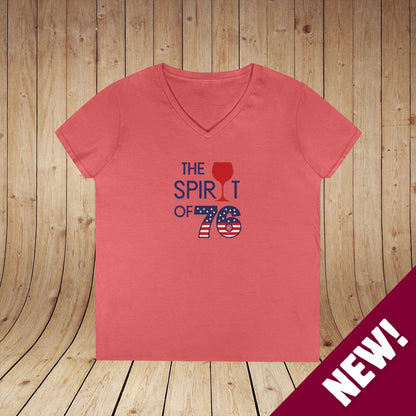 The Spirit of 76 Independence Day Ladies V-Neck Tee