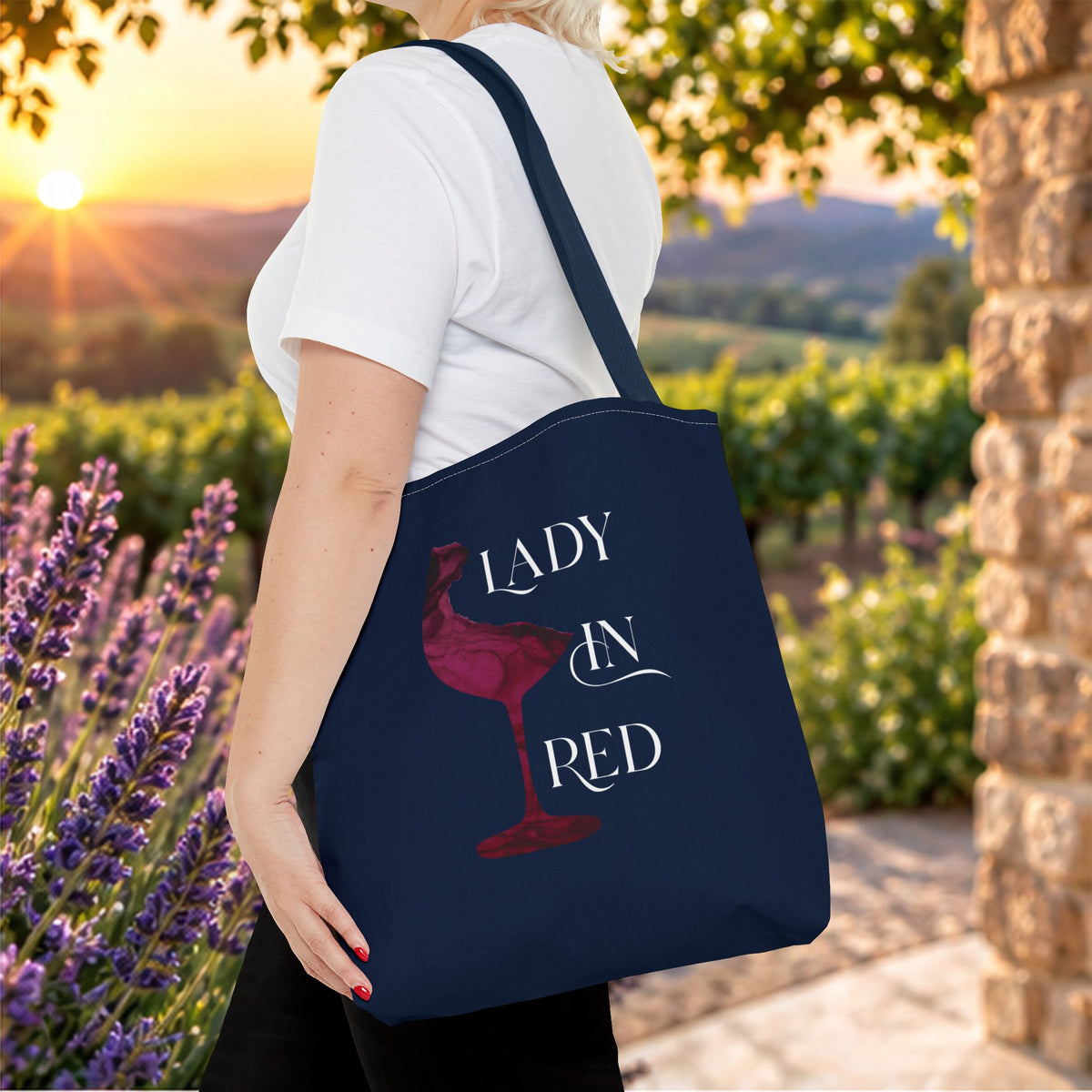 Lady In Red Personalized Tote Bag
