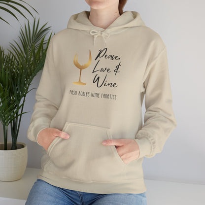 Peace, Love & Wine Gold Glass Hoodie