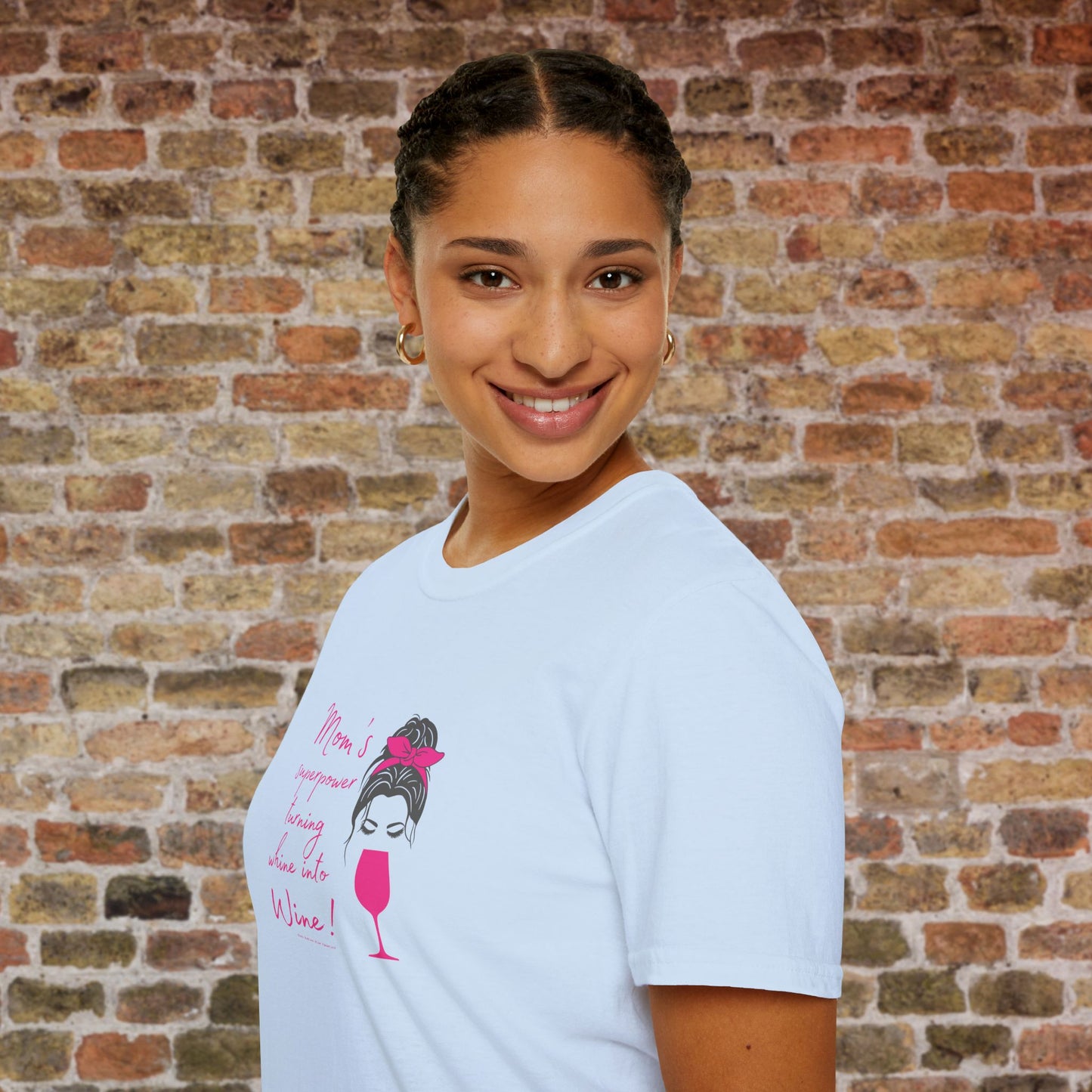 Mom's superpower, turning whine into Wine! Crewneck Tee