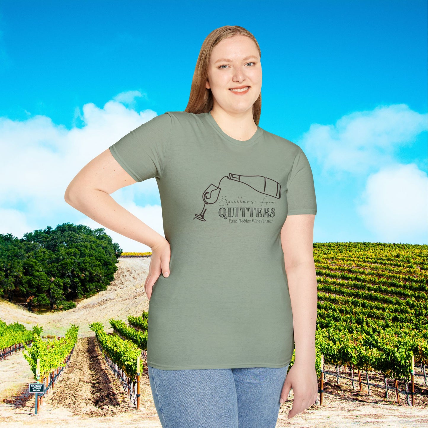Spitters Are Quitters wine Unisex Softstyle T-Shirt