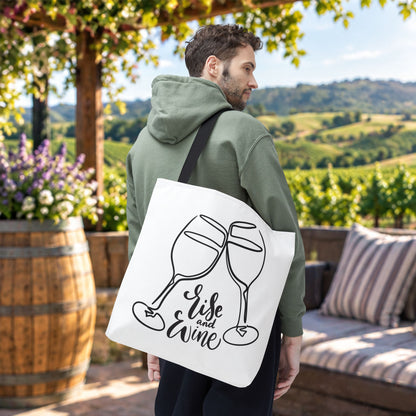 Rise & Wine Personalized Tote Bag