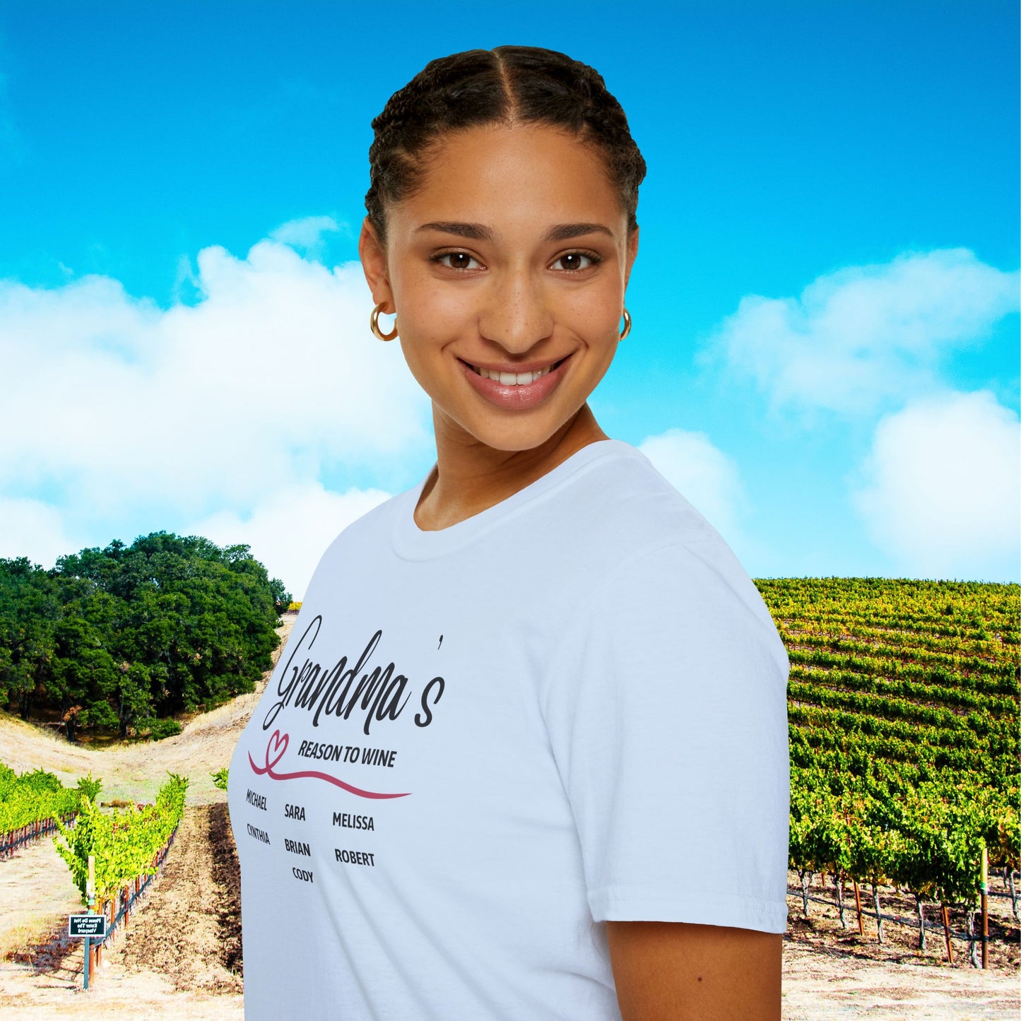 Grandma's Reason To Wine Personalized T-Shirt