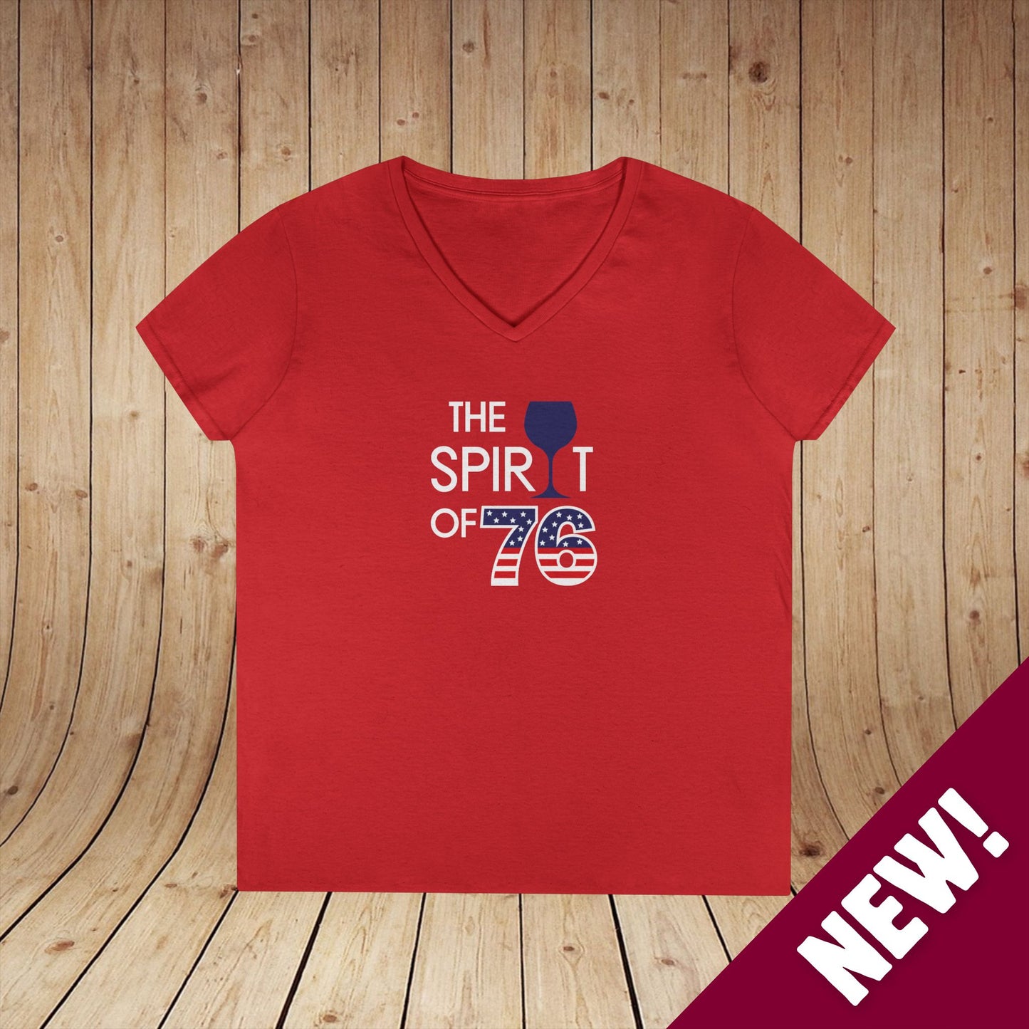 The Spirit of 76 Independence Day Ladies V-Neck Tee
