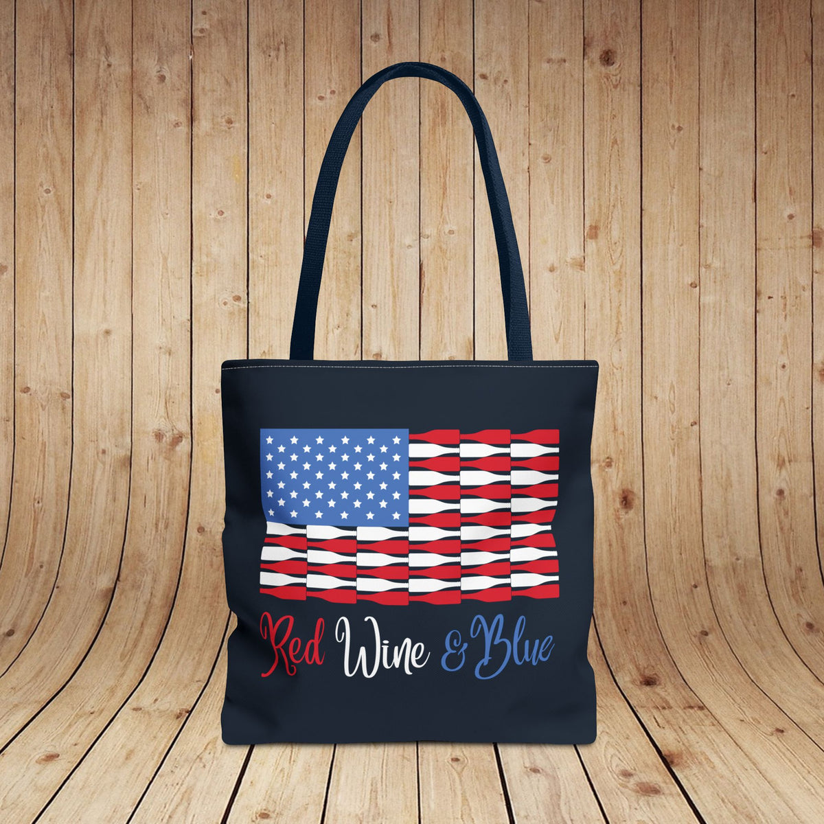 Red Wine & Blue Independence Day Personalized Tote Bag