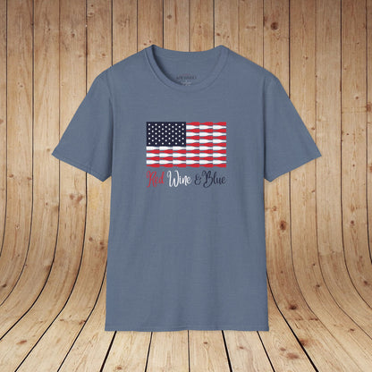 Red Wine & Blue Independence Day Unisex Softstyle T-Shirt