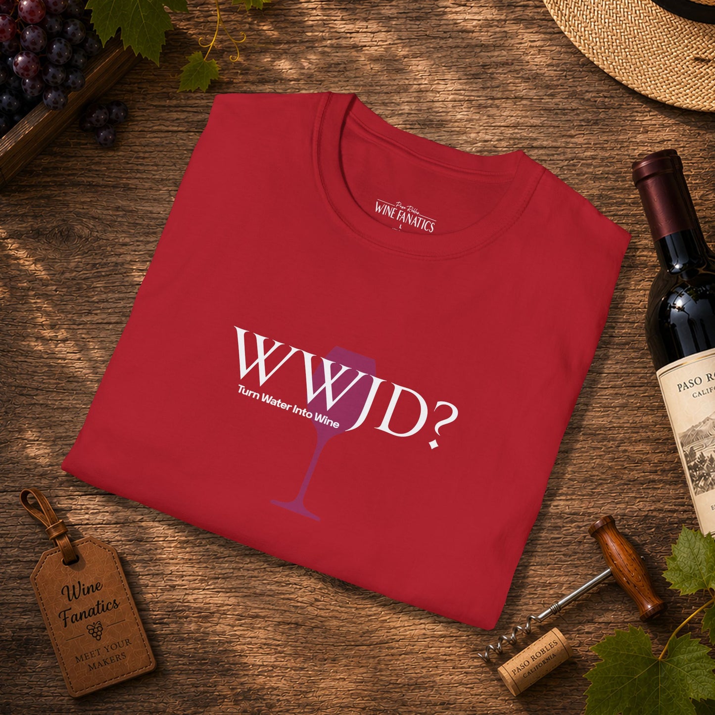 WWJD? Turn Water Into Wine Crewneck Tee