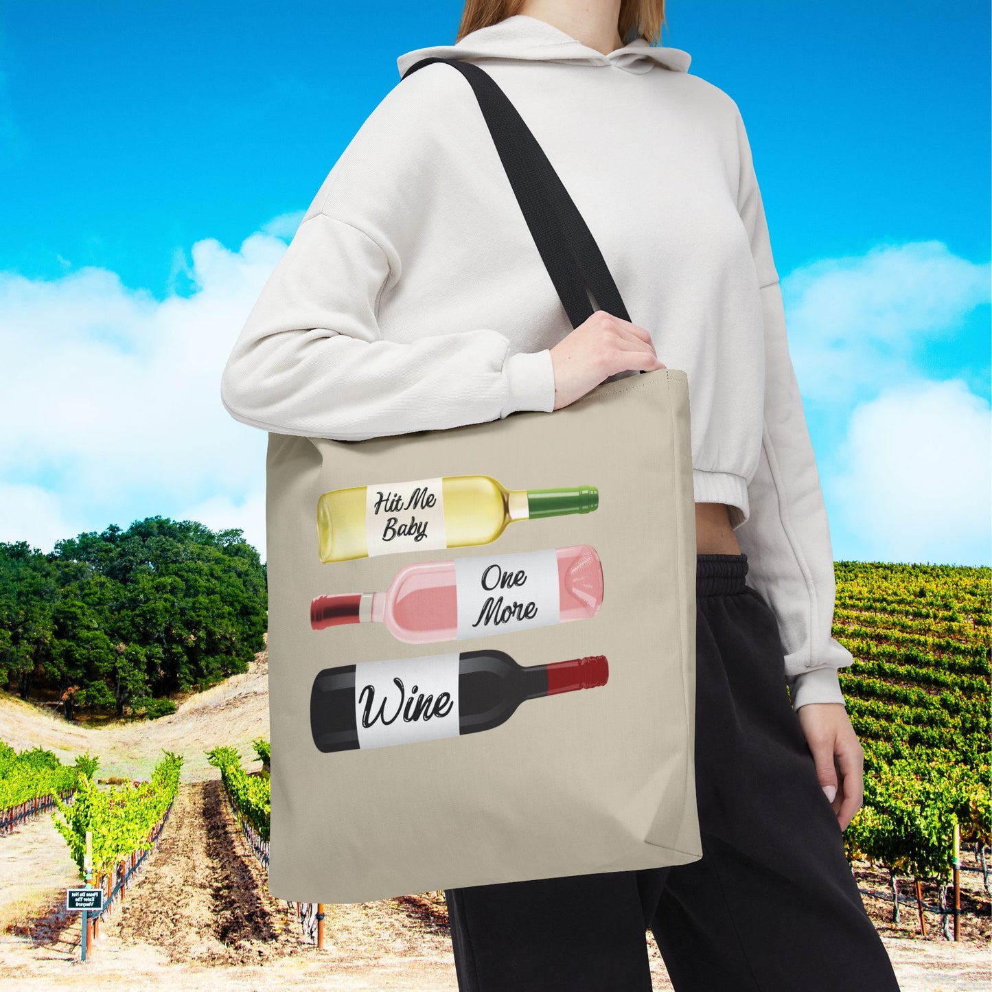 Hit Me Baby One More Wine Tote Bag